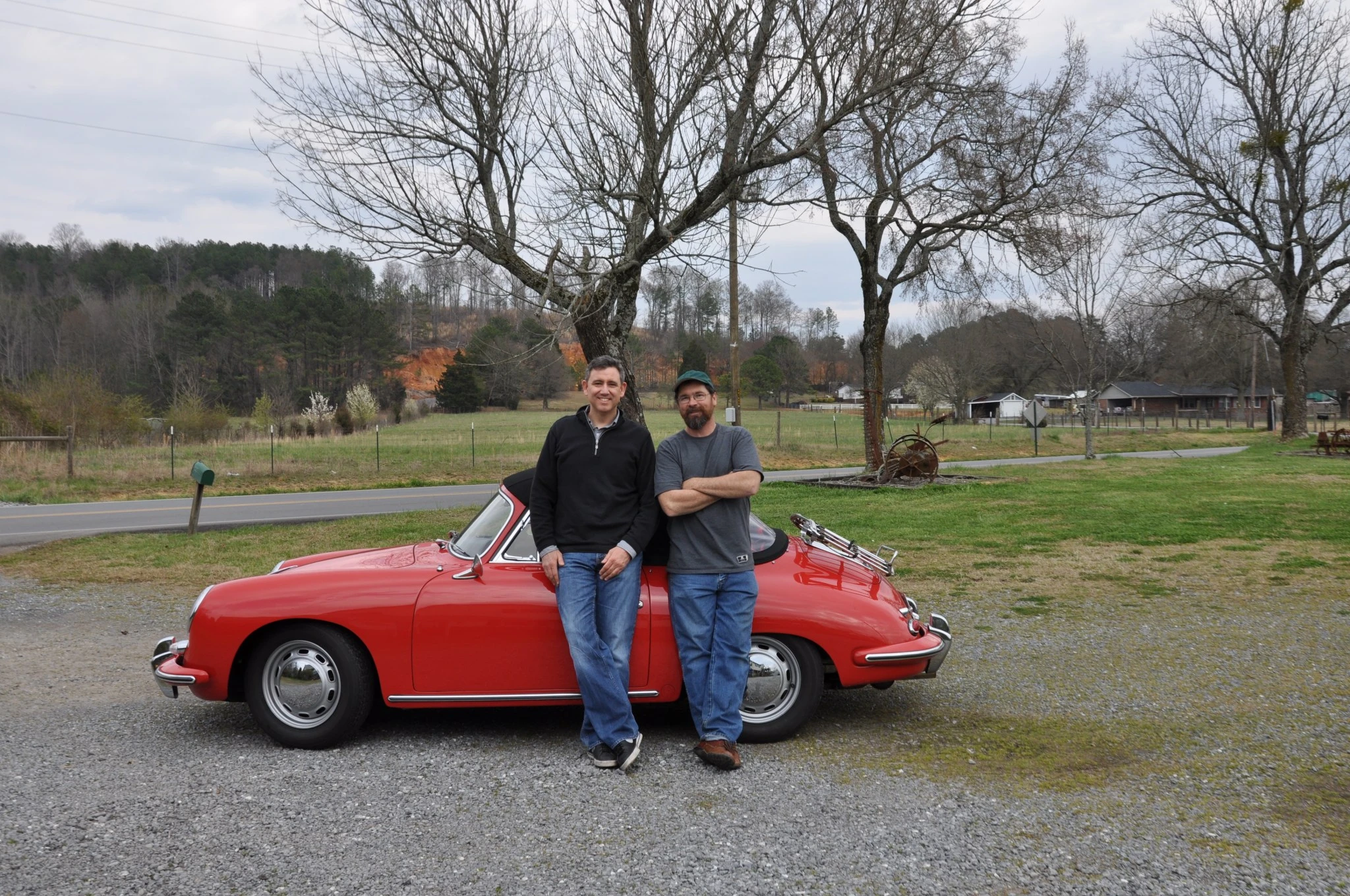Steve and I lean up against my car for a photo op.