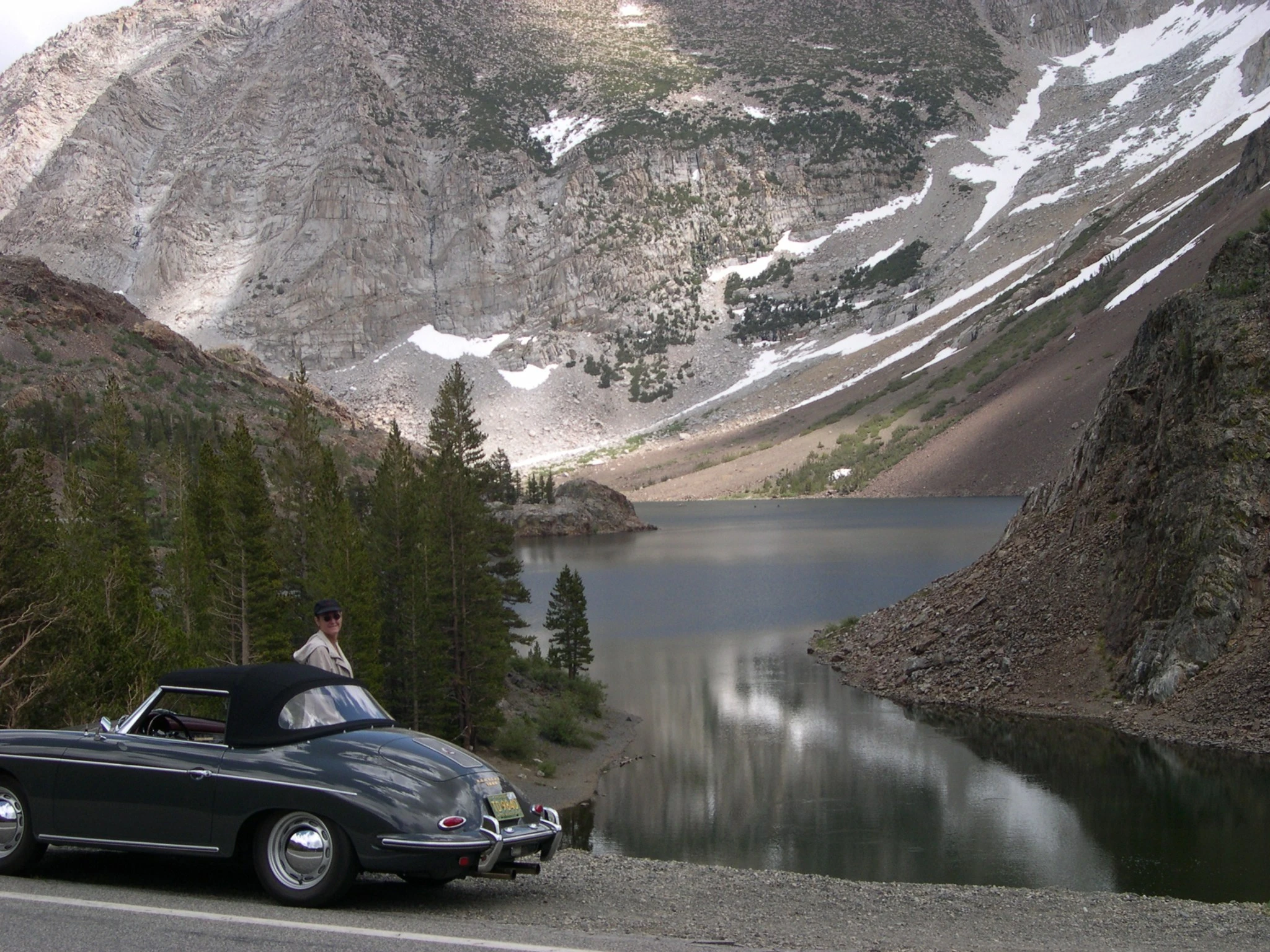 Diane & her Roadster at Lake Tenaya